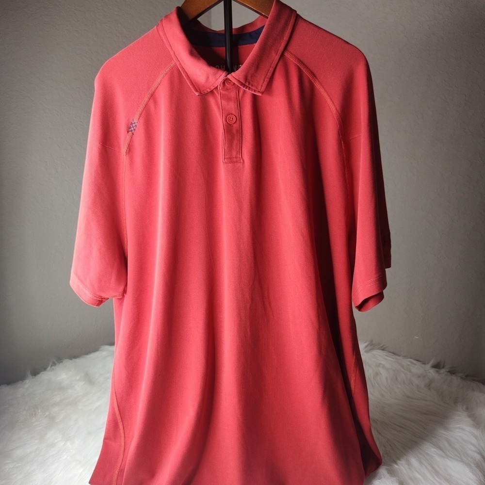 Rhone Delta Pique Polo Men XL Red Short‎ Sleeve Hertz Logo Performance Shirt